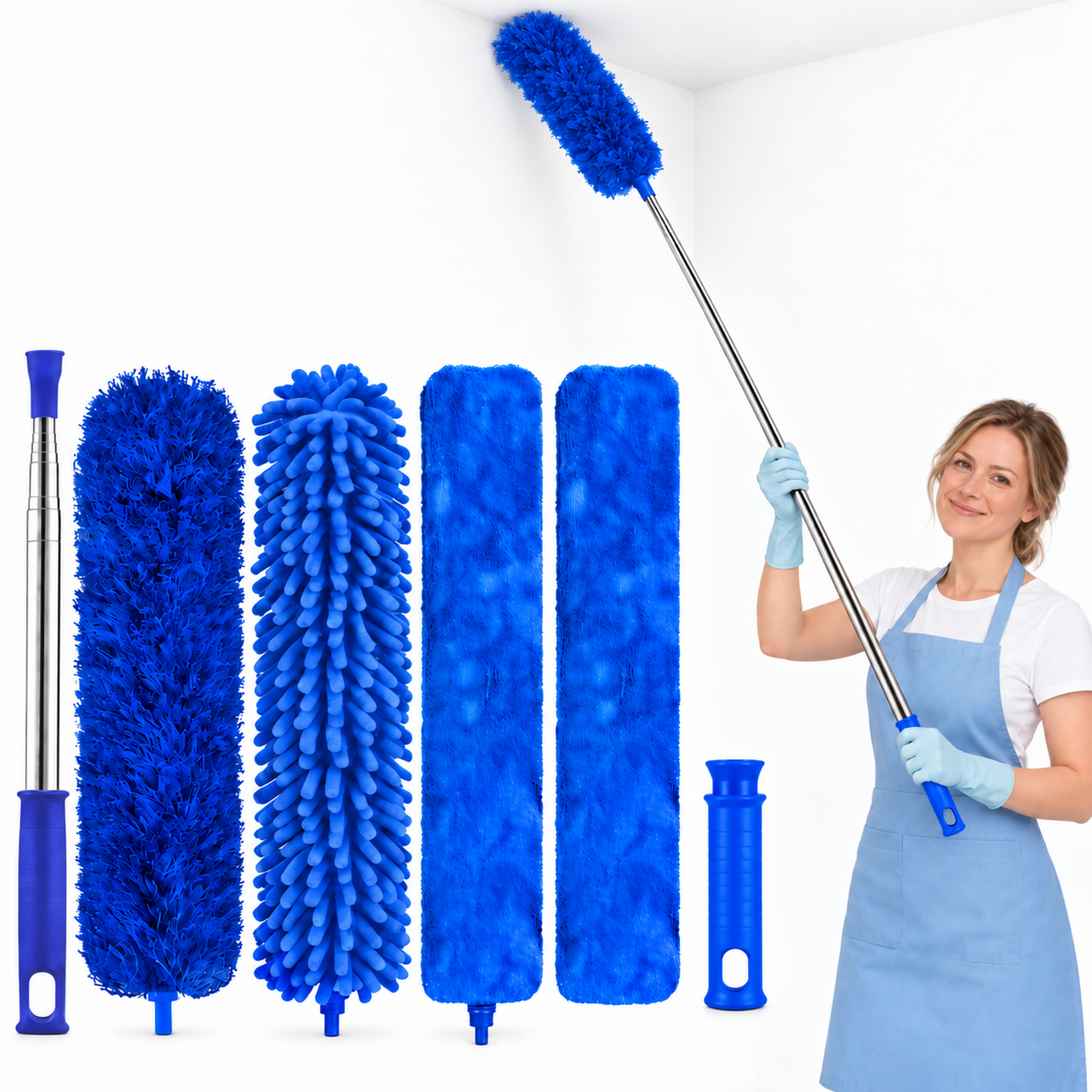 Kelursien blue six-piece extendable duster set